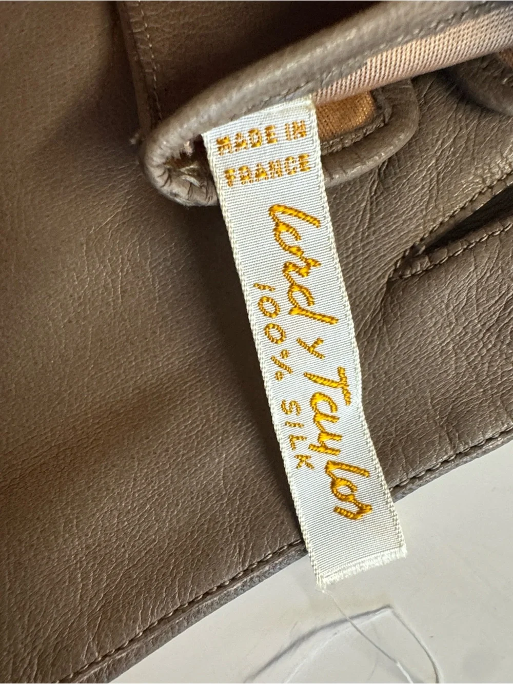 Vintage 50s Lord & Taylor Soft Brown Leather Gloves.Silk Lining.